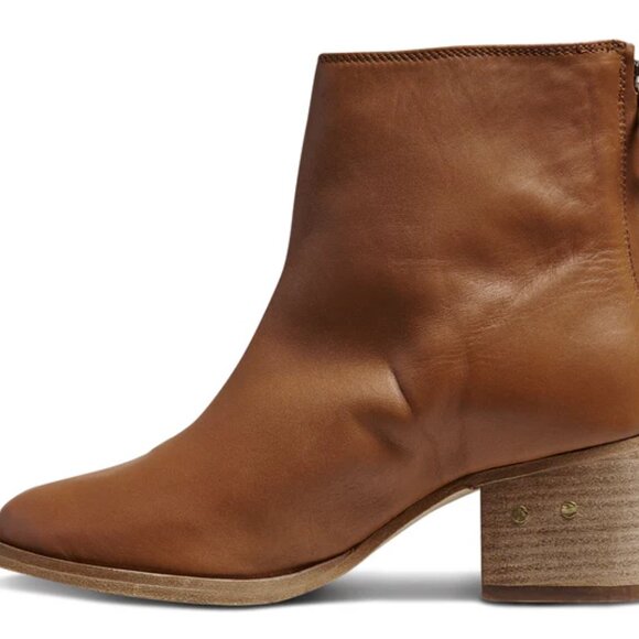 NEW BEEK Made In Mexico Leather Pheasant Booties in Cognac for women 825 13m8 - Picture 3 of 8